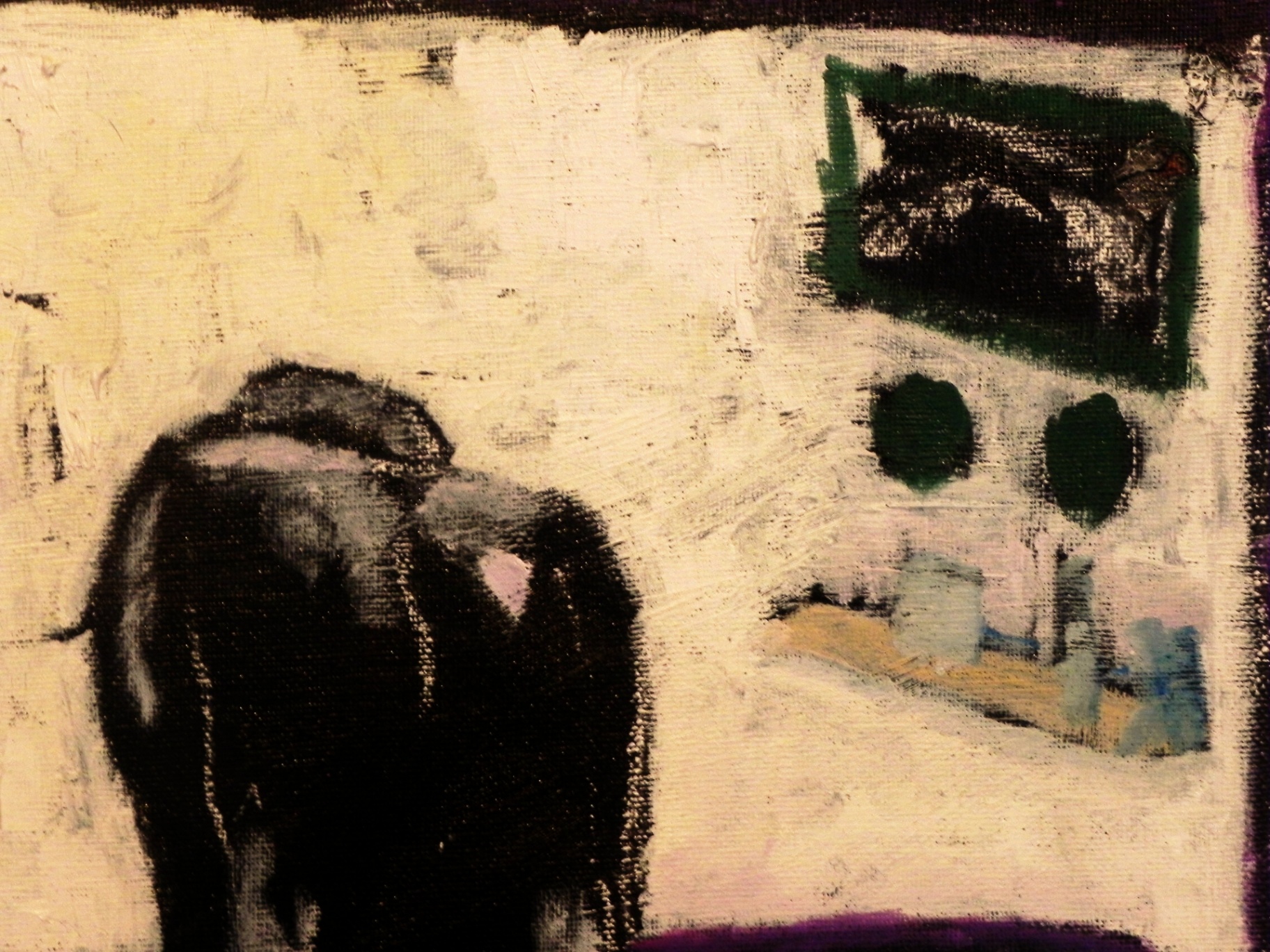 John Cabeça de Lobo — detalhe, figura escura em interior claro